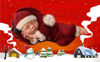 Picture of Christmas Newborn Baby Photo Shoot Props Outfits Crochet Clothes Santa Claus Red Hat Pants Photography Props