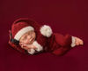 Picture of Christmas Newborn Baby Photo Shoot Props Outfits Crochet Clothes Santa Claus Red Hat Pants Photography Props