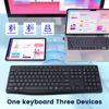 Picture of COLIKES Wireless Keyboard Multi-Device, 2.4G & Dual Bluetooth Keyboard, Computer Keyboard with 8 Multimedia Keys, Ergonomic Full-Size PC Keyboard, Compatible with PC, Laptop