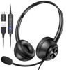 Picture of USB Headset, Computer Headset with Microphone for PC, Wired Headset with USB-A & USB-C, Mute, in-Line Controls Call Center Headset for Work PC Laptop Office Phone Meeting Zoom Skype