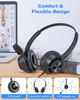 Picture of USB Headset, Computer Headset with Microphone for PC, Wired Headset with USB-A & USB-C, Mute, in-Line Controls Call Center Headset for Work PC Laptop Office Phone Meeting Zoom Skype