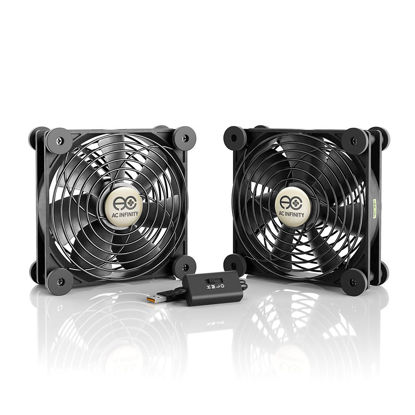 Picture of AC Infinity MULTIFAN S7, Quiet Dual 120mm USB Fan, UL-Certified for Receiver DVR PlayStation Xbox Computer Cabinet Cooling