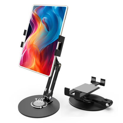 Picture of Bimo Tablet Stand Holder for ipad,Portable Monitor Stand Holder for 15.6'',16'',360°Rotate Stand Holder for 4.7''-16'' Kindle,Store Cash Register Office Reception Kitchen Desktop Display