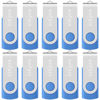 Picture of Enfain 16GB USB 2.0 Flash Drives Blue Memory Stick Swivel Thumb Drives 16 GB Jump Drives with LED Indicators 10 Pack, with 12 x White Labels for Marking Uploaded Content