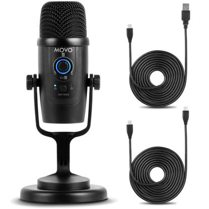 Picture of Movo UM300 Mini USB Gaming Microphone - USB Condenser Mic Perfect for PS5, PC, Podcast, Computer, Music, Streaming, and ASMR - Content Creator Essential