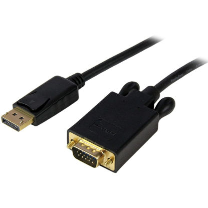 Picture of StarTech.com 6ft (1.8m) DisplayPort to VGA Cable - Active DisplayPort to VGA Adapter Cable - 1080p Video - DP to VGA Monitor Cable - DP 1.2 to VGA Converter - Latching DP Connector (DP2VGAMM6B)