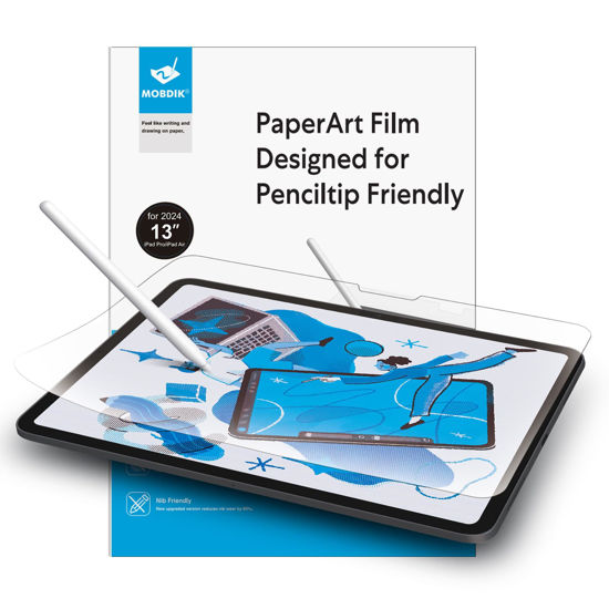 Picture of MOBDIK [2 Pack Paperfeel Screen Protector Compatible with iPad Air 13 inch/iPad Pro 13 (2024) [New Version Crafted for Natural Writing] [Less Reflection] [Nib Friendly] [with Easy Installation Kit]