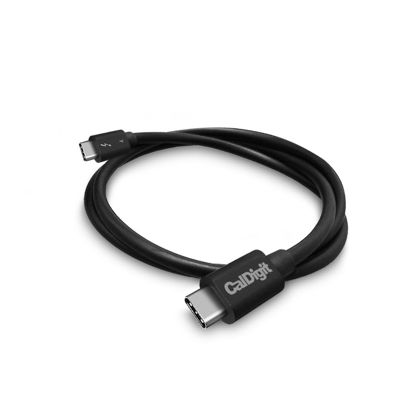 Picture of CalDigit Thunderbolt 4 Cable - 40Gbps 100W Power Delivery, Compatible with Thunderbolt 3 & USB Type C, MacBook Pro, iMac, iPhone 15 Max, Black (0.8 Meter 2.62 Feet, Thunderbolt 4 / USB 4 Cable)