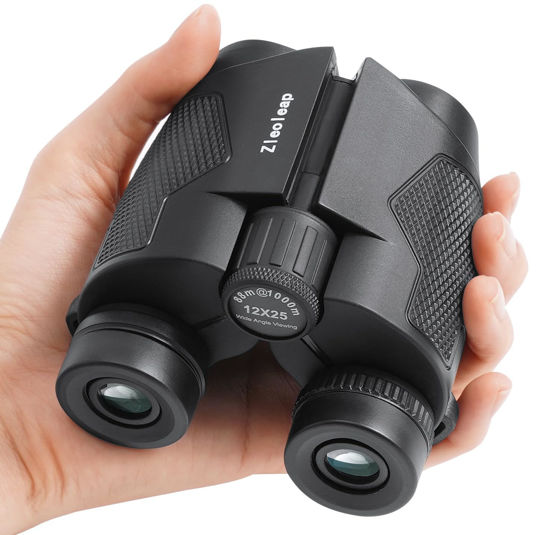 Picture of 12x25 Compact Binoculars for Adults and Kids, Waterproof Binoculars with Low Light Night Vision - High Powered Easy Focus Binoculars with Low Light Vision for Outdoor Hunting Travel