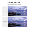 Picture of K&F Concept 82mm Star Filters Kit (3pcs) 4 Points 6 Points 8 Points Cross Screen Starburst Filters Set -18 Layer Coating Ultra Slim Optical Glass Camera Lens Filter with 3 Cleaning Cloth