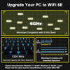 Picture of WiFi 6E Card 5400Mbps PCIe with Bluetooth 5.3, Intel WiFi 6E AX210 Chip, Tri-Bands (6GHz/5GHz/2.4GHz) Wireless Adapter with MU-MIMO, WPA3, OFDMA, Ultra-Low Latency, Support Windows 11/10(64Bit)