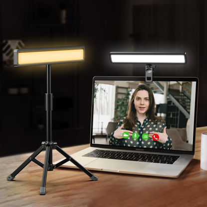 Picture of APEXEL Video Conference Lighting, Webcam Light with Tripod for Stream, Zoom Lighting with 3 Light Modes & 10 Brightness Level for Computer & Laptop, Computer Video Light for Video Calls, Online Class