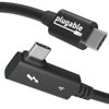 Picture of Plugable Thunderbolt 4 Cable Right Angle 40Gbps with 240W EPR Charging, 8K Display, Intel Certified 2.6 Feet (80CM) Compatible with USB4, Thunderbolt 3, USB C, iPad, MacBook, Windows (TBT4-240W-80CMR)