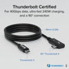 Picture of Plugable Thunderbolt 4 Cable Right Angle 40Gbps with 240W EPR Charging, 8K Display, Intel Certified 2.6 Feet (80CM) Compatible with USB4, Thunderbolt 3, USB C, iPad, MacBook, Windows (TBT4-240W-80CMR)