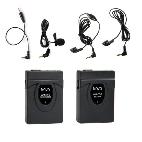 Picture of Movo 2.4GHz Wireless Lavalier Microphone System for Canon EOS 90D, 80D, 77D, 70D, 60D, 7D, 6D, 5D, 1D, R10, R6, R7, R5, R3 Digital Rebel SL3, SL2, SL1, T8i, T7i, T6i, DSLR Cameras