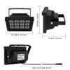 Picture of ICAMI Infrared Illuminator 12pcs Array IR LEDs IR Illuminator Night Vision Wide Angle Long Range Outdoor Waterproof for CCTV Security Camera (Black)