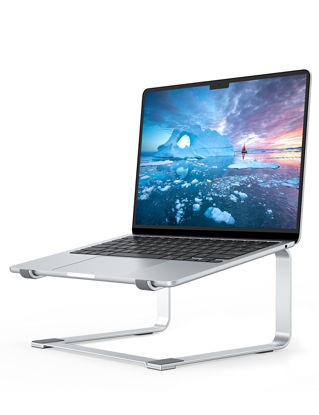 Picture of SOUNDANCE Laptop Stand for Desk, Metal Computer Riser, Heavy Stable PC Holder, Ergonomic Laptops Elevator for 12 to 17.3 Inches Notebook Computer, Silver