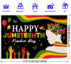 Picture of GPWXYYY Juneteenth Decorations, Happy Juneteenth Backdrop Freedom Day Banner Photography Background for African American Independence Day Party Outdoor Indoor Decorations