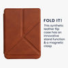 Picture of kwmobile Origami Case Compatible with Kobo Clara 2E / Tolino Shine 4 Case - Slim PU Leather Cover with Stand - Brown