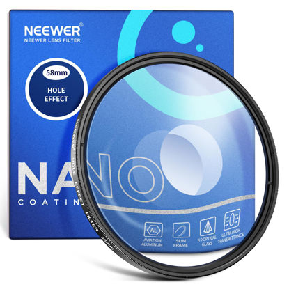 Picture of NEEWER 58mm Spiral Halo Camera Lens Filter, Prism K9 Optical Glass Special Effects Filter Photography Camera Lens Accessories with Tunnel Vision Warped Circular Halo Frame Effect