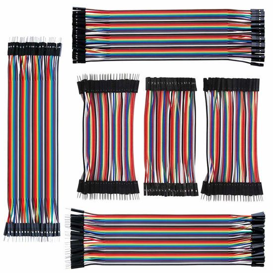 Picture of IZOKEE 240pcs 10CM and 20CM Jumper Wire Solderless Breadboard Jumper Wires Male to Female, Male to Male, Female to Female for Arduino Project (3x10cm, 3x20cm)