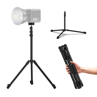 Picture of COMAN Extendable Photography Light Stand, 6.23ft Adjustable Aluminum Light Tripod with 1/4'' Screw, Portable Reverse Folding Studio Lighting Stand for Strobe Light, Softbox, Cameras, Flash Lights