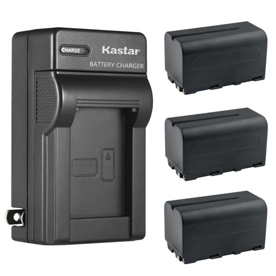 Picture of Kastar 3-Pack NP-F750 / NP-F770 Battery and AC Wall Charger Replacement for FEELWORLD FW568 V2 5.5 INCH DSLR Camera Field Monitor, FW703 7" DSLR Camera Field Monitor, FW759 7" Camera Field Monitor