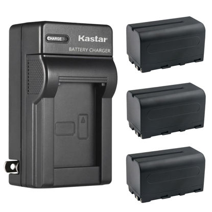 Picture of Kastar 3-Pack NP-F750 / NP-F770 Battery and AC Wall Charger Replacement for FEELWORLD F6 Plus 5.5 INCH Small Touch Screen, FT6 FR6 5.5 INCH Wireless Video Transmission DSLR Camera Field Touch Monitor