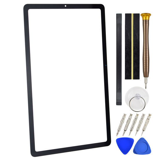 Picture of Front Screen Replacement with Pre Cut OCA Adhesive for Samsung Galaxy Tab S6 Lite SM-P610 (Wi-Fi) SM-P615 (LTE) Black