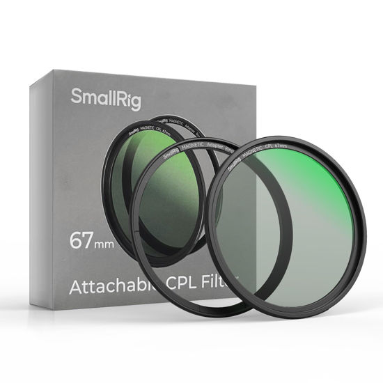 Picture of SmallRig 67mm Magnetic Circular Polarizers Filter + 67mm Threaded Filter Ring, HD Optical Glass 28 Layer Multi Nano Coated Circular Polarizing Filter Magnetic CPL Waterproof Scratch Resistant - 4582