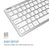 Picture of Arteck 2.4G Wireless Keyboard Ultra Slim and Compact Keyboard with Media Hotkeys for Computer Desktop PC Laptop Surface Smart TV and Windows 11/10/8/7, Silver