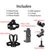 Picture of Phone Chest Mount Harness Vest and Head Strap Clip Holder for POV/VLOG, Compatible with iPhone,Samsung,GoPro Hero,DJI Osmo,AKASO and Action Cameras