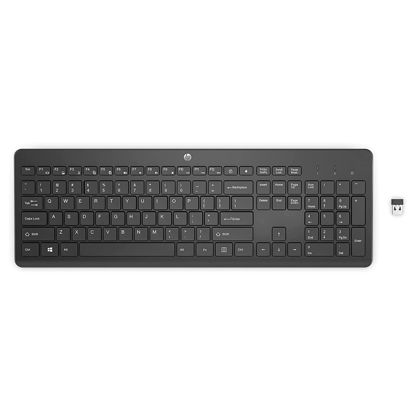 Picture of HP 230 Wireless Keyboard - Wireless Connection - Low-Profile, Quiet Design - Windows & Mac OS - Laptop, PC Compatible - Shortcut Keys & Number Pad - Long Battery Life (3L1E7AA#ABA),Black