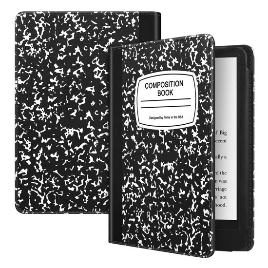 Picture of Fintie Folio Case for 6.8" Kindle Paperwhite (11th Generation-2021) and Kindle Paperwhite Signature Edition - Book Style Vegan Leather Shockproof Cover with Auto Sleep/Wake, Composition Book