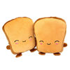 Picture of HOMSFOU 1 Pair Half Warmer Cute Toast Cartoon Heated Winter Pattern Warm Smiling Face Powered Warmers Hands Wearable Fingerless Mitten Gloves Mittens USB Heating Hand Plush Laptop