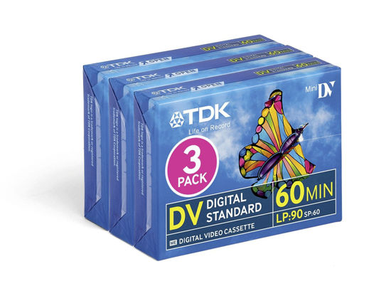 Picture of TDK DVM60 60 Minute LP:90 Blank Tapes Cassettes for Mini DV Camcorders - 3 Pack