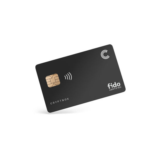 Picture of Cryptnox FIDO2 Security Key - Passwordless & 2FA Authentication - Compatible Microsoft, Apple, Google & More - Mifare Desfire - Convenient Card Format - NFC & Contact