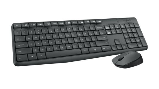 Picture of Logitech MK235 Wireless Keyboard and Mouse Combo for Windows, USB Receiver, 15 FN Keys, Long Battery Life, Compatible with PC, Laptop