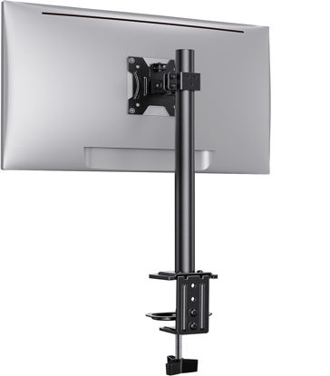 Picture of Ergear Monitor Mount for Most 13-32" Computer Screens up to 17.6lbs, Improved LCD LED Monitor Riser, Adjustable Height and Angle, Single Desk Mount Stand, Black, EGCM12