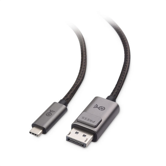 Picture of Cable Matters Bidirectional Braided USB C to DisplayPort 1.4 Cable 6ft, Support 4K@240Hz / 8K@60Hz (USB-C to DisplayPort, USB C to DP) in Gray - Thunderbolt 4 /USB 4 Compatible with MacBook, XPS