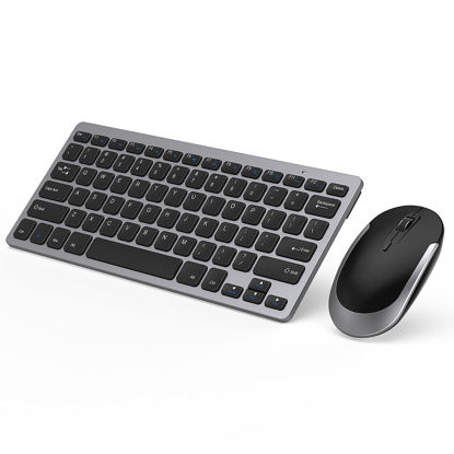 Picture of Compact Wireless Keyboard Mouse, 2.4GHz Ultra Thin Small Wireless Keyboard Mouse Combo for Desktop, Laptop (Black and Gray)