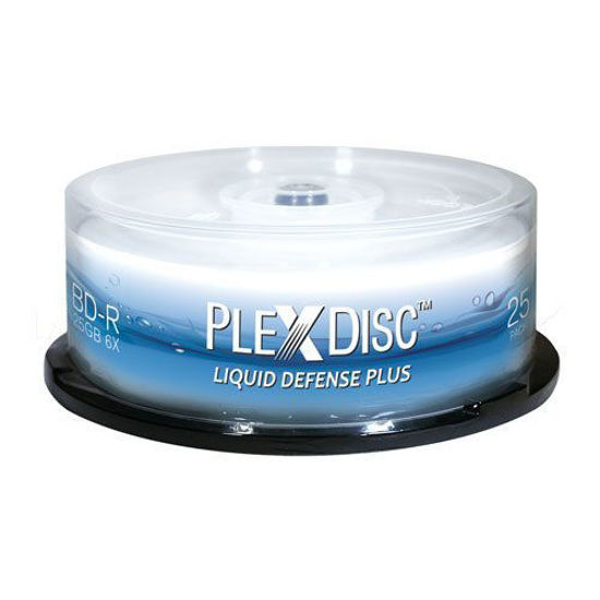 Picture of PlexDisc 6x 25GB Liquid Defense Plus Glossy White Inkjet Printable BD-R. 25 Disc Spindle by Optical Quantum