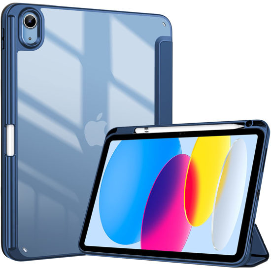 Picture of ProCase for iPad 10th Generation Case with Pencil Holder 2022 10.9 Inch, Clear Back iPad 10 Case, 10th Gen iPad Case for A2696 A2757 A2777 -Navy