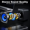 Picture of Computer Speaker USB Powered - 2.0 Mini Portable Bluetooth Subwoofer with RGB Lights Volume Control 3.5mm AUX-in HiFi Stereo Sound Desk Audio System for PCs Laptops Tablet Phone