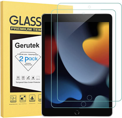 Picture of Gerutek [2-Pack Screen Protector for iPad 9th/ 8th /7th Generation 10.2 inch, Ultra Clear, 9H Anti Scratch, Compatible with Apple pencil, Tempered Glass Film for iPad 10.2 2021/2020/2019 Model