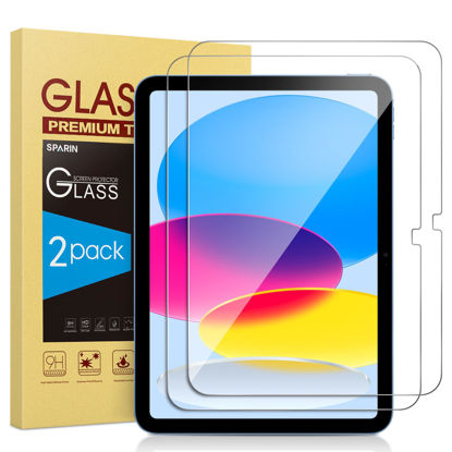 Picture of SPARIN Screen Protector Compatible with iPad 10th Generation 10.9 inch (2022 Models), 2 Pack 9H Hardness Tempered Glass for iPad 10 with Case Friendly, Anti-Scratch, Touch Sensitive