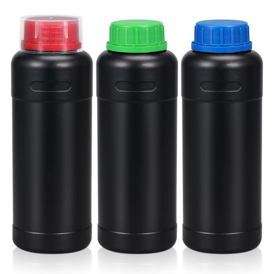 Picture of ASEVAT 500ml/16.9oz Darkroom Chemical Storage Bottles, Plastic Photographic Chemicals Container for Film Photo Developing Processing with Caps (3Pcs)