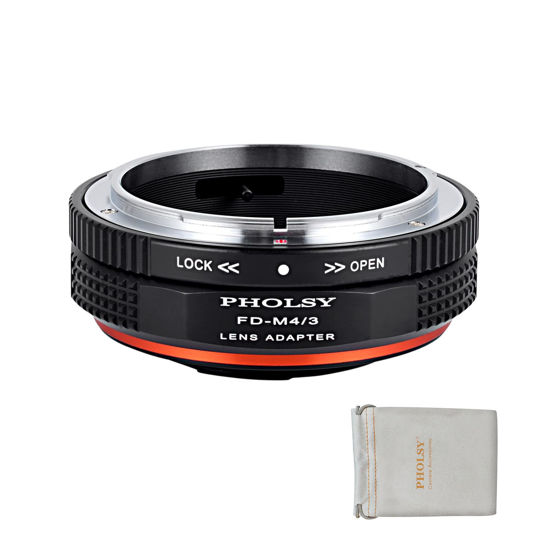 Picture of PHOLSY Lens Mount Adapter FD to MFT with Aperture Lever Compatible with Canon FD FL Lens to Micro Four Thirds (M4/3 Micro 4/3) Camera Body Compatible with Olympus Panasonic Lumix Cameras FD to M4/3