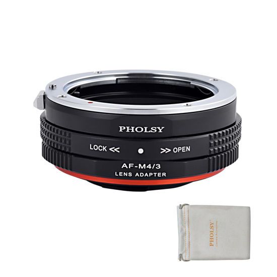 Picture of PHOLSY AF to MFT Lens Mount Adapter with Aperture Control Ring Compatible with Sony A Minolta AF Lens to Micro Four Thirds (M4/3 Micro 4/3) Mount Camera Body Compatible with Olympus Panasonic Lumix