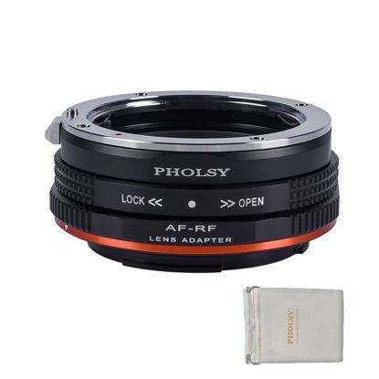 Picture of PHOLSY Lens Mount Adapter with Aperture Control Ring Compatible with Sony A Minolta AF Lens to Canon EOS RF Mount Camera Body for EOS R8, R50, R6 Mark II, R7, R10, R3, R5, EOS R5C, R6, EOS R, EOS RP